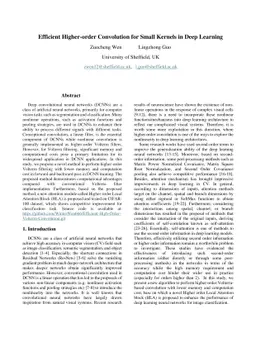 Efficient Higher-order Convolution for Small Kernels in Deep Learning