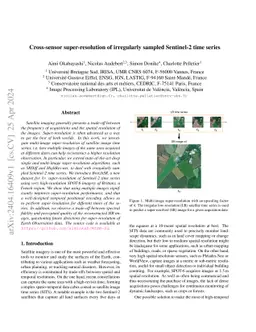 Cross-sensor super-resolution of irregularly sampled Sentinel-2 time
  series