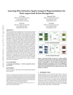 Learning Discriminative Spatio-temporal Representations for
  Semi-supervised Action Recognition