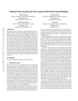Robust Fine-tuning for Pre-trained 3D Point Cloud Models