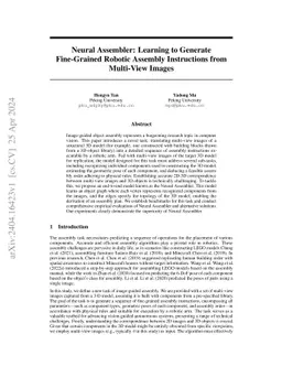 Neural Assembler: Learning to Generate Fine-Grained Robotic Assembly
  Instructions from Multi-View Images
