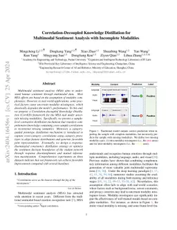 Correlation-Decoupled Knowledge Distillation for Multimodal Sentiment
  Analysis with Incomplete Modalities