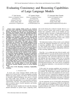 Evaluating Consistency and Reasoning Capabilities of Large Language
  Models