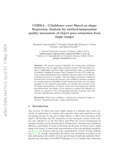 COBRA - COnfidence score Based on shape Regression Analysis for
  method-independent quality assessment of object pose estimation from single
  images
