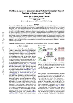 Building a Japanese Document-Level Relation Extraction Dataset Assisted
  by Cross-Lingual Transfer