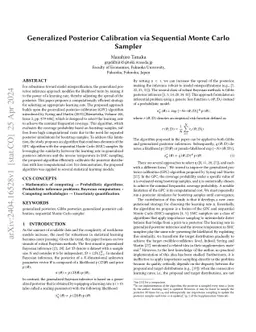 Generalized Posterior Calibration via Sequential Monte Carlo Sampler