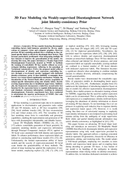 3D Face Modeling via Weakly-supervised Disentanglement Network joint
  Identity-consistency Prior
