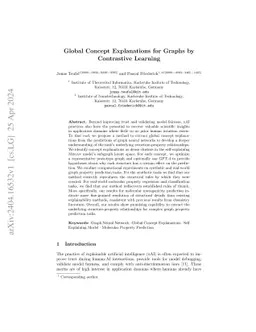 Global Concept Explanations for Graphs by Contrastive Learning