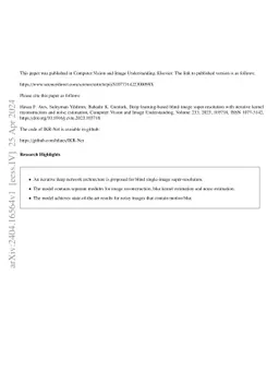 Deep learning-based blind image super-resolution with iterative kernel
  reconstruction and noise estimation