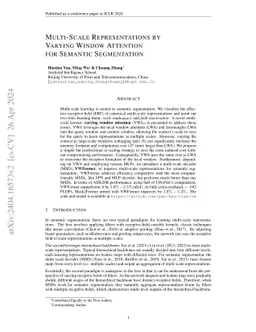 Multi-Scale Representations by Varying Window Attention for Semantic
  Segmentation
