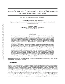A Self-Organizing Clustering System for Unsupervised Distribution Shift
  Detection