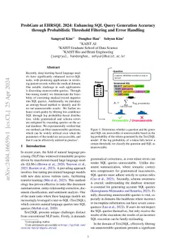 ProbGate at EHRSQL 2024: Enhancing SQL Query Generation Accuracy through
  Probabilistic Threshold Filtering and Error Handling
