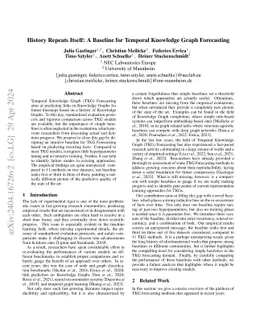 History repeats Itself: A Baseline for Temporal Knowledge Graph
  Forecasting