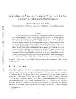 Estimating the Number of Components in Finite Mixture Models via Variational Approximation