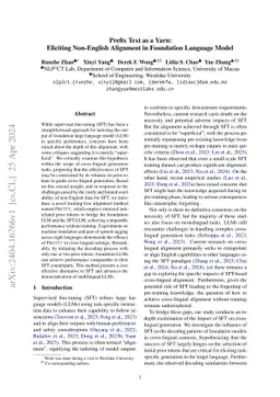 Prefix Text as a Yarn: Eliciting Non-English Alignment in Foundation
  Language Model