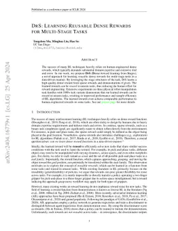 DrS: Learning Reusable Dense Rewards for Multi-Stage Tasks