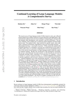 Continual Learning of Large Language Models: A Comprehensive Survey