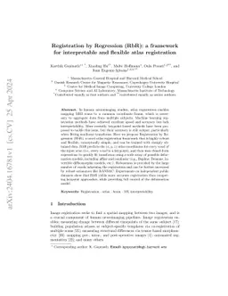 Registration by Regression (RbR): a framework for interpretable and
  flexible atlas registration