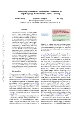 Improving Diversity of Commonsense Generation by Large Language Models
  via In-Context Learning