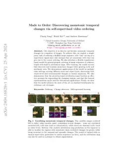 Made to Order: Discovering monotonic temporal changes via
  self-supervised video ordering