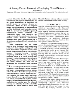 Biometrics Employing Neural Network