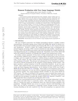 Rumour Evaluation with Very Large Language Models