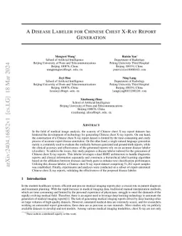 A Disease Labeler for Chinese Chest X-Ray Report Generation
