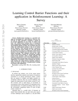 Learning Control Barrier Functions and their application in
  Reinforcement Learning: A Survey
