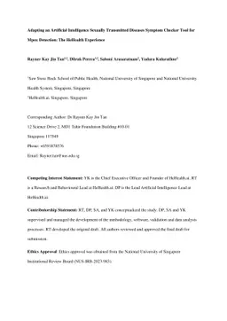 Adapting an Artificial Intelligence Sexually Transmitted Diseases
  Symptom Checker Tool for Mpox Detection: The HeHealth Experience