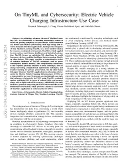 On TinyML and Cybersecurity: Electric Vehicle Charging Infrastructure
  Use Case