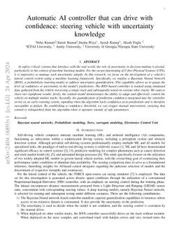 Automatic AI controller that can drive with confidence: steering vehicle
  with uncertainty knowledge