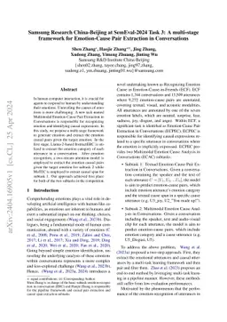 Samsung Research China-Beijing at SemEval-2024 Task 3: A multi-stage
  framework for Emotion-Cause Pair Extraction in Conversations
