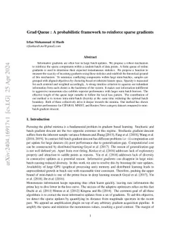 Grad Queue : A probabilistic framework to reinforce sparse gradients