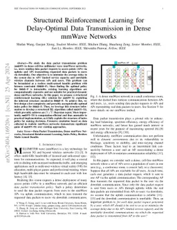 Structured Reinforcement Learning for Delay-Optimal Data Transmission in
  Dense mmWave Networks