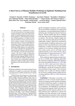 A Short Survey of Human Mobility Prediction in Epidemic Modeling from
  Transformers to LLMs