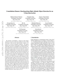 Constellation Dataset: Benchmarking High-Altitude Object Detection for
  an Urban Intersection
