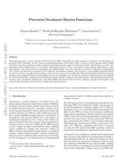 Piecewise Stochastic Barrier Functions