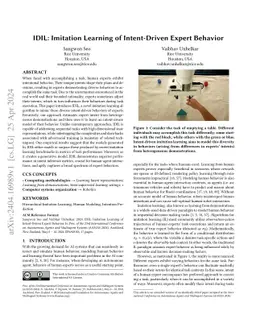 IDIL: Imitation Learning of Intent-Driven Expert Behavior