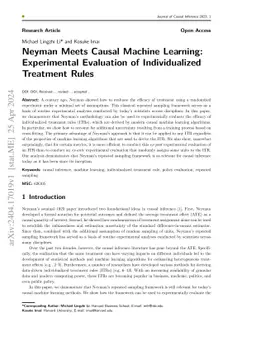Neyman Meets Causal Machine Learning: Experimental Evaluation of
  Individualized Treatment Rules