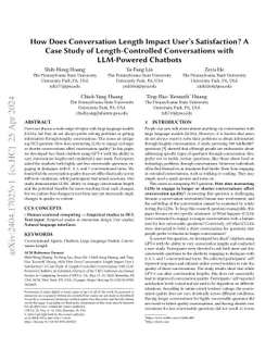 How Does Conversation Length Impact User's Satisfaction? A Case Study of
  Length-Controlled Conversations with LLM-Powered Chatbots