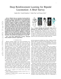 Deep Reinforcement Learning for Bipedal Locomotion: A Brief Survey