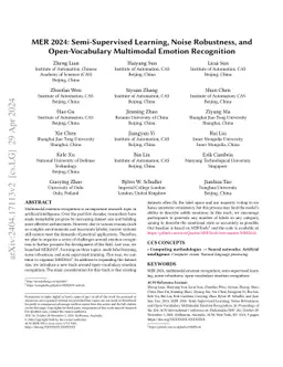 MER 2024: Semi-Supervised Learning, Noise Robustness, and
  Open-Vocabulary Multimodal Emotion Recognition