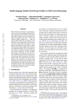 Small Language Models Need Strong Verifiers to Self-Correct Reasoning