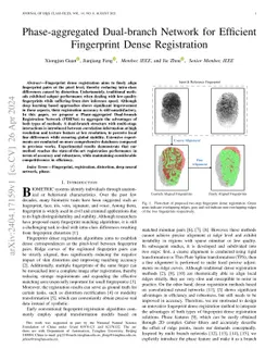 Phase-aggregated Dual-branch Network for Efficient Fingerprint Dense
  Registration