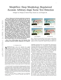 MorphText: Deep Morphology Regularized Arbitrary-shape Scene Text
  Detection