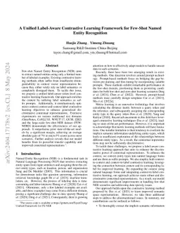 A Unified Label-Aware Contrastive Learning Framework for Few-Shot Named
  Entity Recognition