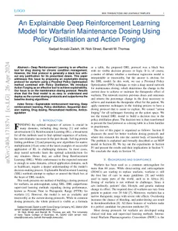 An Explainable Deep Reinforcement Learning Model for Warfarin
  Maintenance Dosing Using Policy Distillation and Action Forging