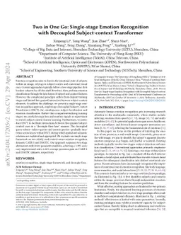 Two in One Go: Single-stage Emotion Recognition with Decoupled
  Subject-context Transformer
