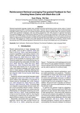 Reinforcement Retrieval Leveraging Fine-grained Feedback for Fact
  Checking News Claims with Black-Box LLM