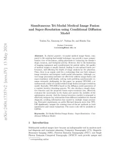 Simultaneous Tri-Modal Medical Image Fusion and Super-Resolution using
  Conditional Diffusion Model